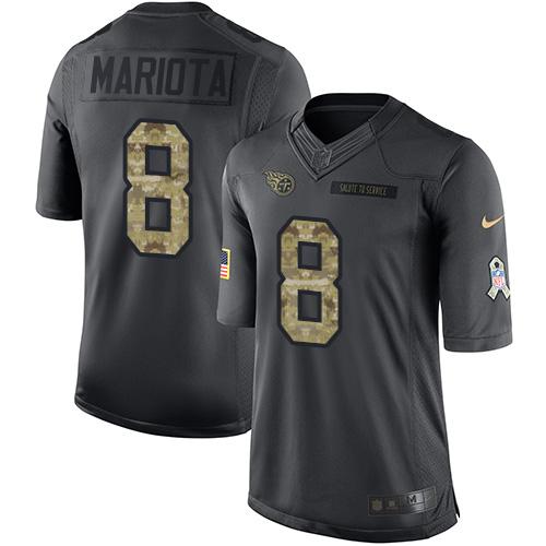 Tennessee Titans #8 Marcus Mariota Black Youth Stitched Limited 2016 Salute to Service Jersey Youth cheap jerseys for sale - CheapJerseys.Shop