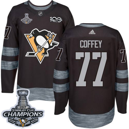 Pittsburgh Penguins #77 Paul Coffey Black 1917-2017 100th Anniversary Stanley Cup Finals Champions Stitched Jersey Men's cheap jerseys for sale - CheapJerseys.Shop