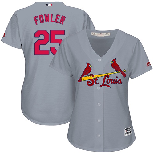 St.Louis Cardinals #25 Dexter Fowler Grey Road Women's Stitched Jersey Womens cheap jerseys for sale - CheapJerseys.Shop