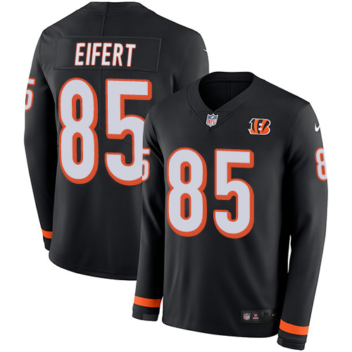 Cincinnati Bengals #85 Tyler Eifert Black Team Color Men's Stitched Limited Therma Long Sleeve Jersey Men's cheap jerseys for sale - CheapJerseys.Shop