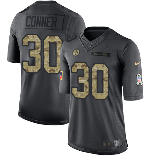 Pittsburgh Steelers #30 James Conner Black Men's Stitched Limited 2016 Salute to Service Jersey Men's cheap jerseys for sale - CheapJerseys.Shop