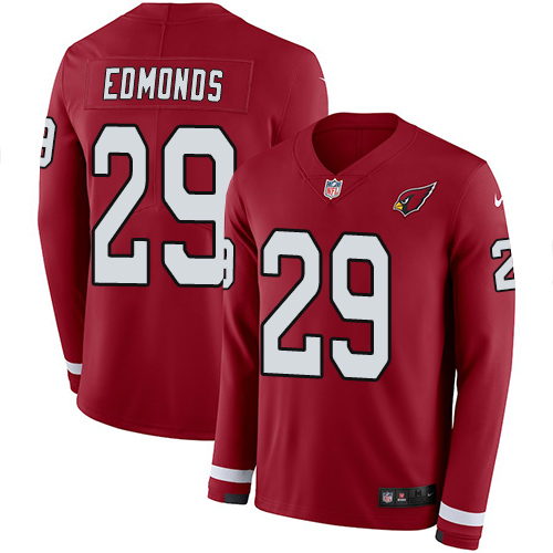 Arizona Cardinals #29 Chase Edmonds Red Team Color Men's Stitched Limited Therma Long Sleeve Jersey Men's cheap jerseys for sale - CheapJerseys.Shop