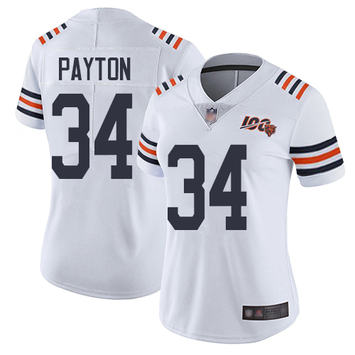 Bears #34 Walter Payton White Alternate Women's Stitched Vapor Untouchable Limited 100th Season Jersey cheap jerseys for sale - CheapJerseys.Shop