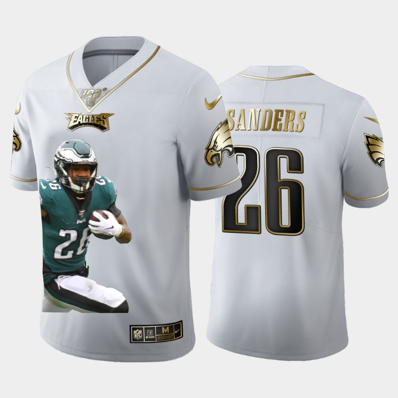 Philadelphia Eagles #26 Miles Sanders Team Hero Vapor Limited 100 Jersey White Golden cheap jerseys for sale - CheapJerseys.Shop