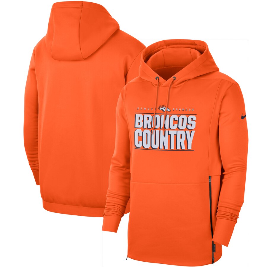 Denver Broncos Sideline Local Performance Pullover Hoodie Orange cheap jerseys for sale - CheapJerseys.Shop