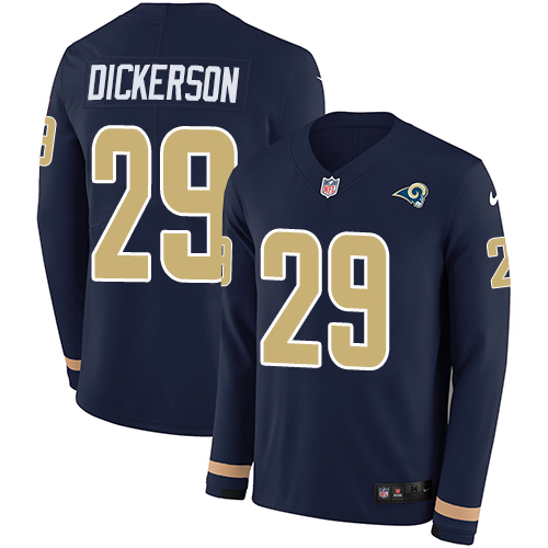 Rams #29 Eric Dickerson Navy Blue Team Color Men's Stitched Limited Therma Long Sleeve Jersey cheap jerseys for sale - CheapJerseys.Shop