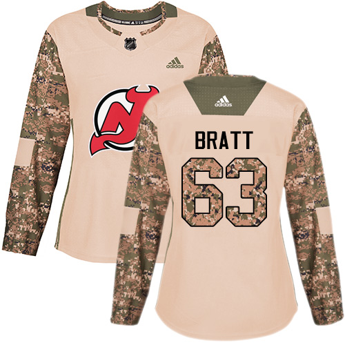 New Jersey Devils #63 Jesper Bratt Camo Authentic 2017 Veterans Day Women's Stitched Jersey Womens cheap jerseys for sale - CheapJerseys.Shop