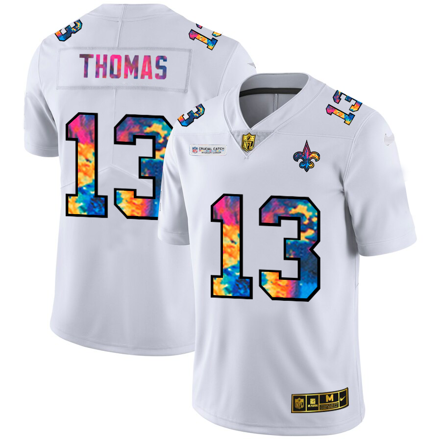 New Orleans Saints #13 Michael Thomas Men's White Multi-Color 2020 Crucial Catch Limited Jersey cheap jerseys for sale - CheapJerseys.Shop