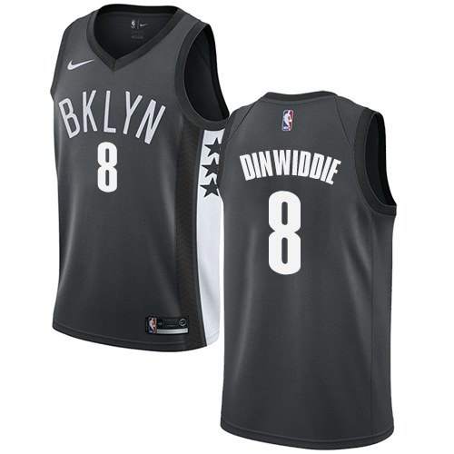 Brooklyn Nets #8 Spencer Dinwiddie Gray Swingman Statement Edition Jersey Mens cheap jerseys for sale - CheapJerseys.Shop