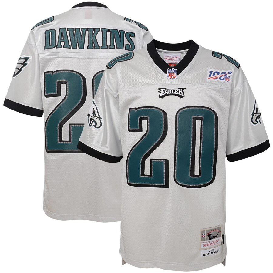 Youth Philadelphia Eagles #20 Brian Dawkins Mitchell & Ness Platinum 100 Retired Player Legacy Jersey cheap jerseys for sale - CheapJerseys.Shop