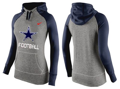 Women's Dallas Cowboys Performance Hoodie Grey & Dark Blue_1 cheap jerseys for sale - CheapJerseys.Shop