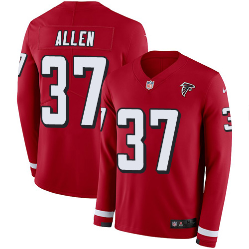 Atlanta Falcons #37 Ricardo Allen Red Team Color Men's Stitched Limited Therma Long Sleeve Jersey Men's cheap jerseys for sale - CheapJerseys.Shop