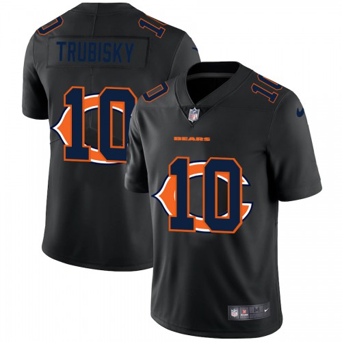 Chicago Chicago Bears #10 Mitchell Trubisky Men's Team Logo Dual Overlap Limited Jersey Black Men's cheap jerseys for sale - CheapJerseys.Shop