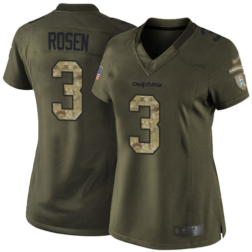 Miami Dolphins #3 Josh Rosen Green Women's Stitched Limited 2015 Salute to Service Jersey Womens cheap jerseys for sale - CheapJerseys.Shop