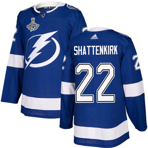 Tampa Bay Lightning #22 Kevin Shattenkirk Blue Home Authentic 2020 Stanley Cup Champions Stitched Jersey Men's cheap jerseys for sale - CheapJerseys.Shop
