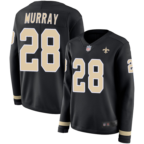 New Orleans Saints #28 Latavius Murray Black Team Color Women's Stitched Limited Therma Long Sleeve Jersey Womens cheap jerseys for sale - CheapJerseys.Shop