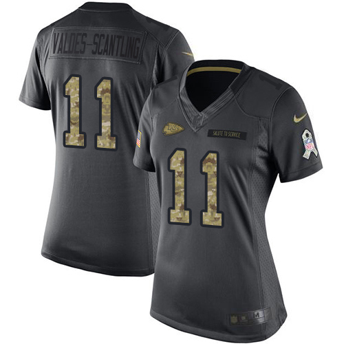 Chiefs #11 Marquez Valdes-Scantling Black Women's Stitched Limited 2016 Salute To Service Jersey cheap jerseys for sale - CheapJerseys.Shop