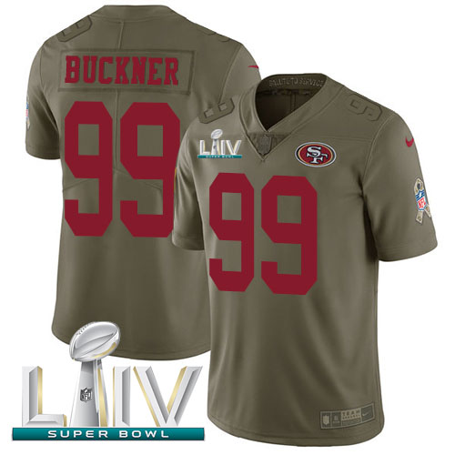 San Francisco 49ers #99 DeForest Buckner Olive Super Bowl LIV 2020 Men's Stitched Limited 2017 Salute To Service Jersey Men's cheap jerseys for sale - CheapJerseys.Shop