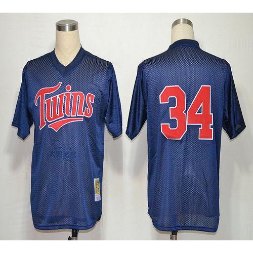 Mitchell And Ness 1991 Minnesota Twins #34 Kirby Puckett Navy Blue Stitched Jersey Men's cheap jerseys for sale - CheapJerseys.Shop