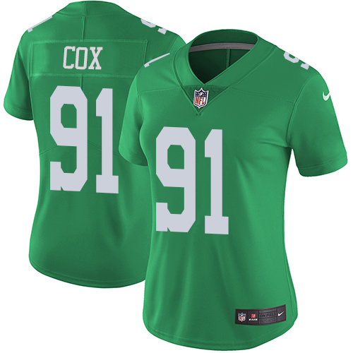 Philadelphia Eagles #91 Fletcher Cox Green Women's Stitched Limited Rush Jersey Womens cheap jerseys for sale - CheapJerseys.Shop