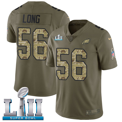 Philadelphia Eagles #56 Chris Long Olive/Camo Super Bowl LII Youth Stitched Limited 2017 Salute to Service Jersey Youth cheap jerseys for sale - CheapJerseys.Shop