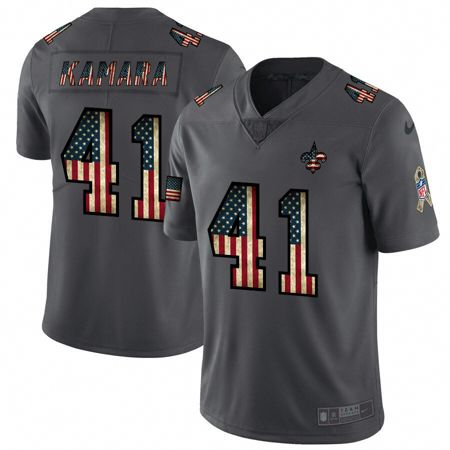 New Orleans Saints #41 Alvin Kamara 2018 Salute To Service Retro USA Flag Limited Jersey cheap jerseys for sale - CheapJerseys.Shop
