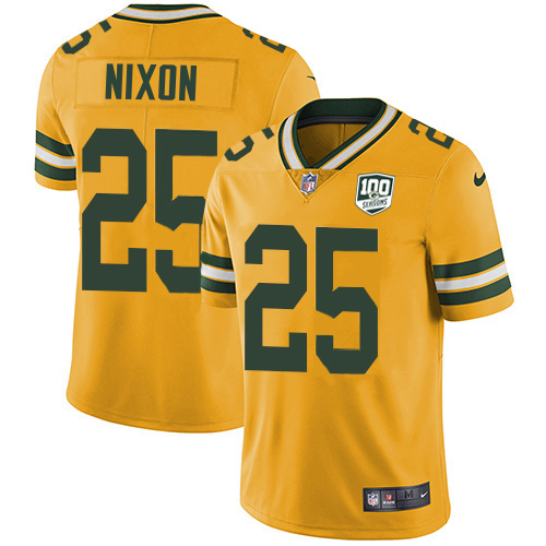 Packers #25 Keisean Nixon Yellow Men's 100th Season Stitched Limited Rush Jersey cheap jerseys for sale - CheapJerseys.Shop