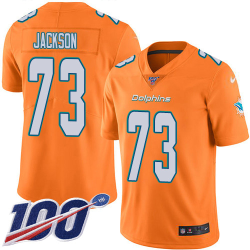 Miami Dolphins #73 Austin Jackson Orange Men's Stitched Limited Rush 100th Season Jersey Men's cheap jerseys for sale - CheapJerseys.Shop