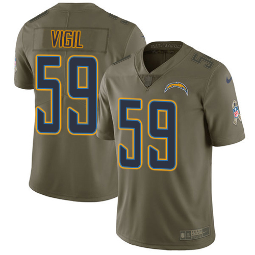 Los Angeles Chargers #59 Nick Vigil Olive Men's Stitched Limited 2017 Salute To Service Jersey Men's cheap jerseys for sale - CheapJerseys.Shop