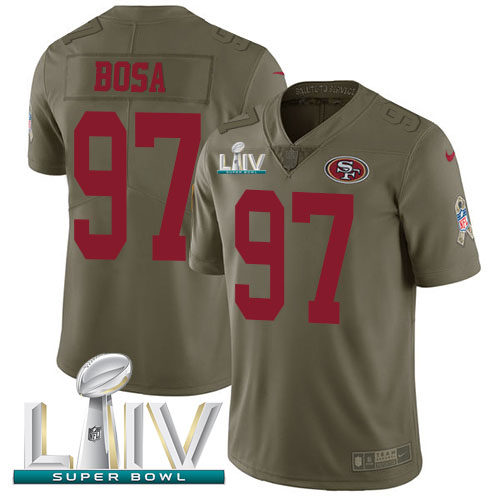 49ers #97 Nick Bosa Olive Super Bowl LIV 2020 Youth Stitched Limited 2017 Salute To Service Jersey cheap jerseys for sale - CheapJerseys.Shop