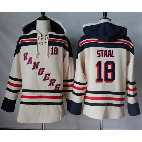 New York Rangers #18 Marc Staal Cream Sawyer Hooded Sweatshirt Stitched Jersey Men's cheap jerseys for sale - CheapJerseys.Shop