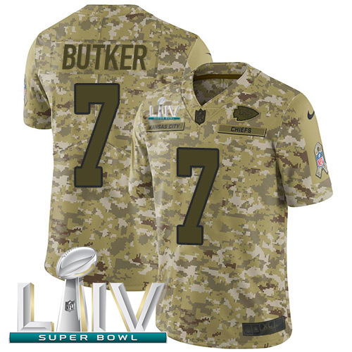 Chiefs #7 Harrison Butker Camo Super Bowl LIV 2020 Men's Stitched Limited 2018 Salute To Service Jersey cheap jerseys for sale - CheapJerseys.Shop
