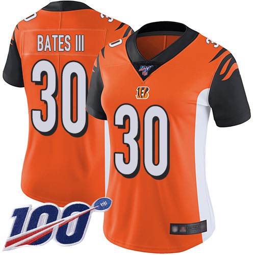 Bengals #30 Jessie Bates III Orange Alternate Women's Stitched 100th Season Vapor Limited Jersey cheap jerseys for sale - CheapJerseys.Shop