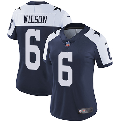 Cowboys #6 Donovan Wilson Navy Blue Thanksgiving Women's Stitched Vapor Throwback Limited Jersey cheap jerseys for sale - CheapJerseys.Shop
