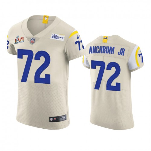 Los Angeles Los Angeles Rams #72 Tremayne Anchrum Jr. Men's Super Bowl LVI Patch Vapor Elite Player Jersey - Bone Men's cheap jerseys for sale - CheapJerseys.Shop