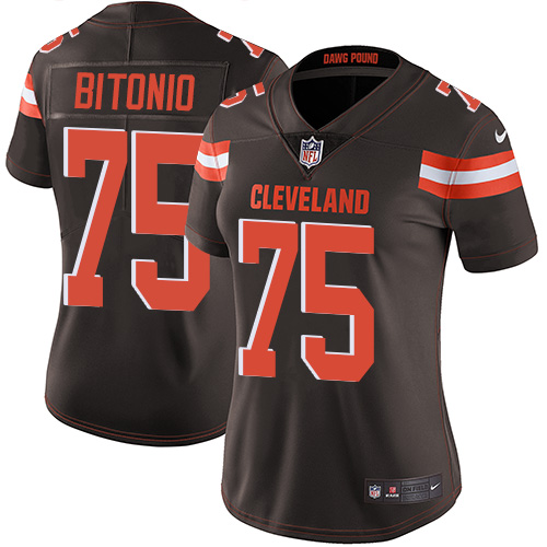 Cleveland Browns #75 Joel Bitonio Brown Team Color Women's Stitched Vapor Untouchable Limited Jersey Womens cheap jerseys for sale - CheapJerseys.Shop