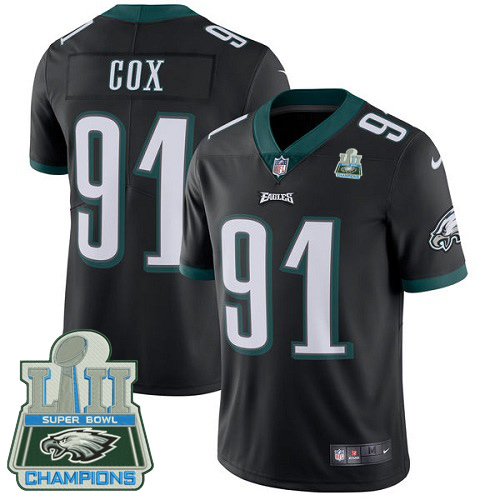 Philadelphia Eagles #91 Fletcher Cox Black Alternate Super Bowl LII Champions Men's Stitched Vapor Untouchable Limited Jersey Men's cheap jerseys for sale - CheapJerseys.Shop