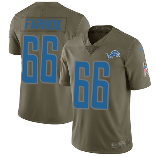 Lions #66 Matt Farniok Olive Men's Stitched Limited 2017 Salute To Service Jersey cheap jerseys for sale - CheapJerseys.Shop
