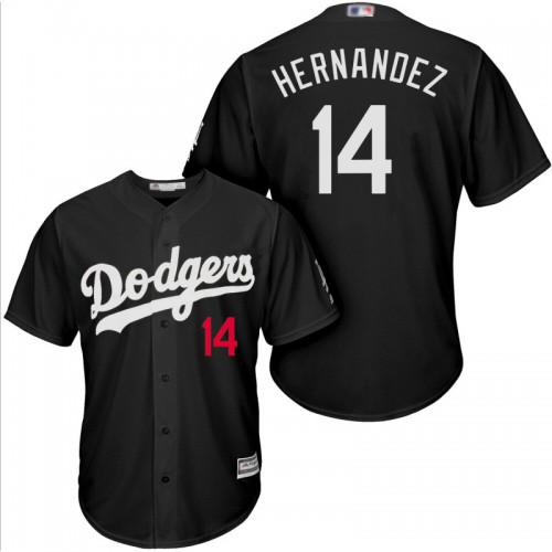 Los Angeles Dodgers #14 Enrique Hernandez Black Turn Back The Clock Stitched Jersey Men's cheap jerseys for sale - CheapJerseys.Shop