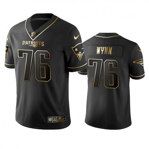 New England Patriots #76 Isaiah Wynn Black Golden Limited Edition Stitched Jersey Men's cheap jerseys for sale - CheapJerseys.Shop