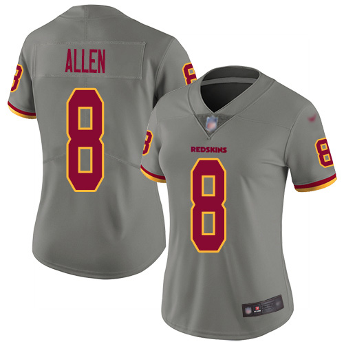 Washington Commanders #8 Kyle Allen Gray Women's Stitched Limited Inverted Legend Jersey Womens cheap jerseys for sale - CheapJerseys.Shop