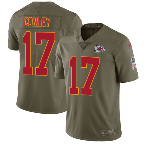 Kansas City Chiefs #17 Chris Conley Olive Men's Stitched Limited 2017 Salute To Service Jersey Men's cheap jerseys for sale - CheapJerseys.Shop
