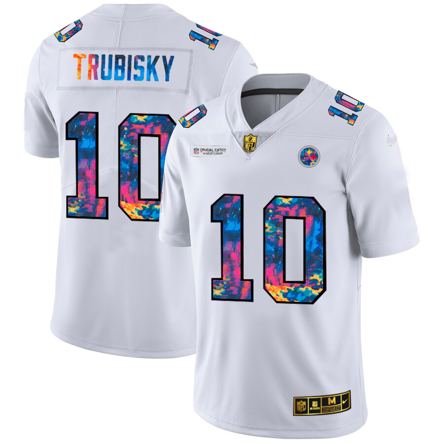 Steelers #10 Mitchell Trubisky Men's White Multi-Color 2020 Crucial Catch Limited Jersey cheap jerseys for sale - CheapJerseys.Shop