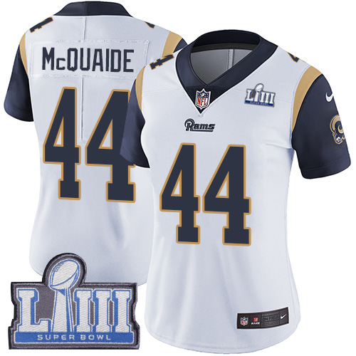 Los Angeles Rams #44 Jacob McQuaide White Super Bowl LIII Bound Women's Stitched Vapor Untouchable Limited Jersey Womens cheap jerseys for sale - CheapJerseys.Shop