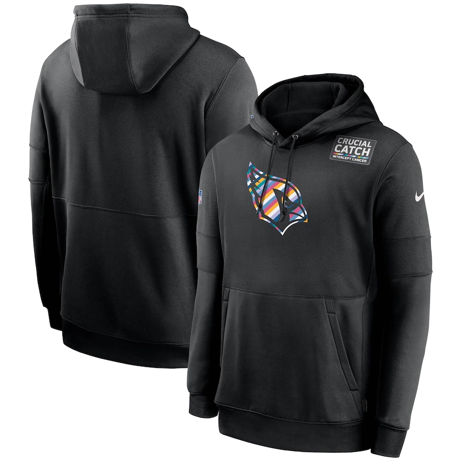 Arizona Cardinals 2020 Crucial Catch Sideline Performance Pullover Hoodie Black cheap jerseys for sale - CheapJerseys.Shop