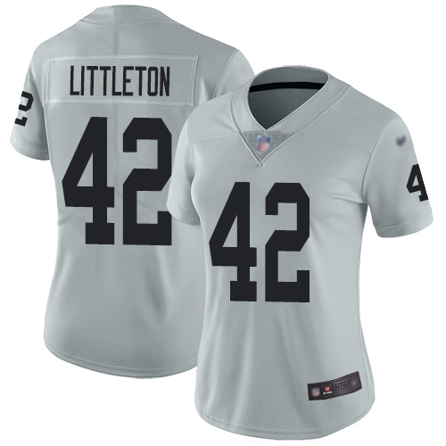 Las Vegas Raiders #42 Cory Littleton Silver Women's Stitched Limited Inverted Legend Jersey Womens cheap jerseys for sale - CheapJerseys.Shop