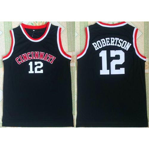 Milwaukee Bucks #12 Oscar Robertson Black Cincinnati Bearcats College Stitched Jersey Mens cheap jerseys for sale - CheapJerseys.Shop