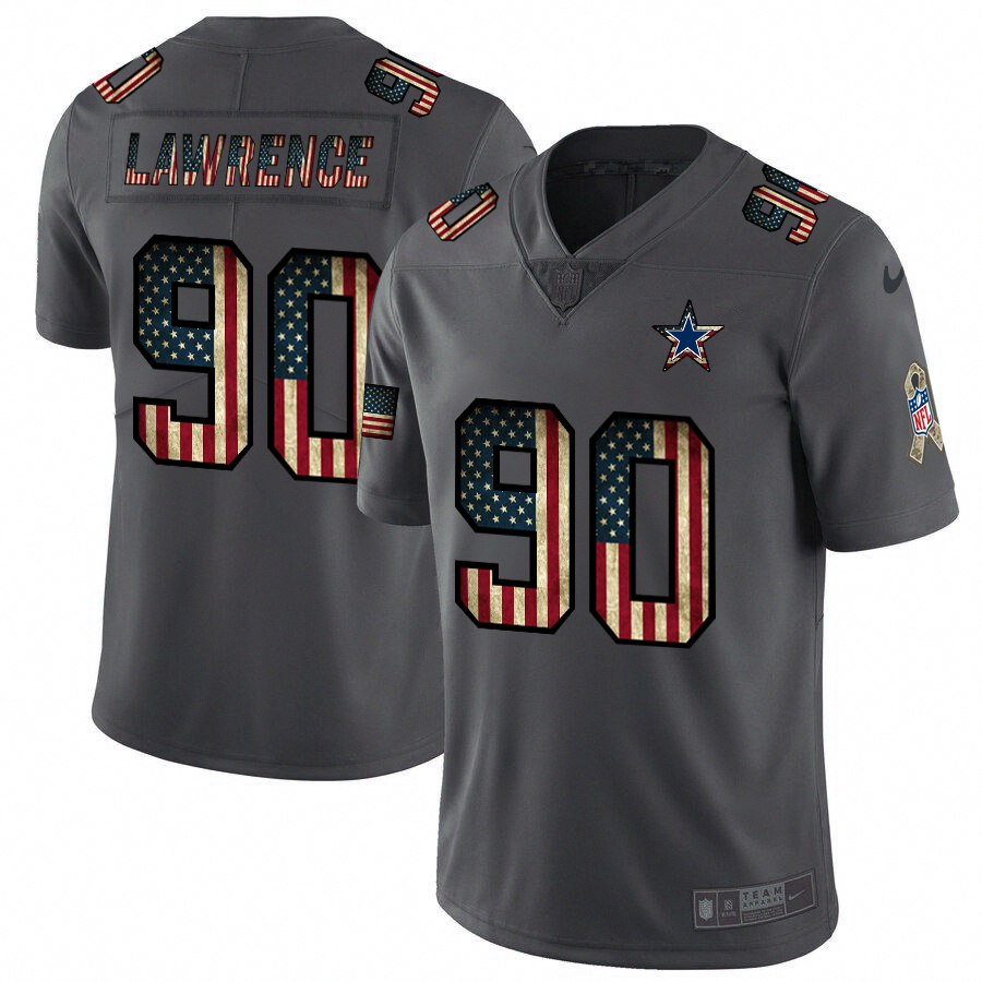Dallas Cowboys #90 Demarcus Lawrence 2018 Salute To Service Retro USA Flag Limited Jersey cheap jerseys for sale - CheapJerseys.Shop