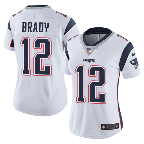 Patriots #12 Tom Brady White Women's Stitched Vapor Untouchable Limited Jersey cheap jerseys for sale - CheapJerseys.Shop