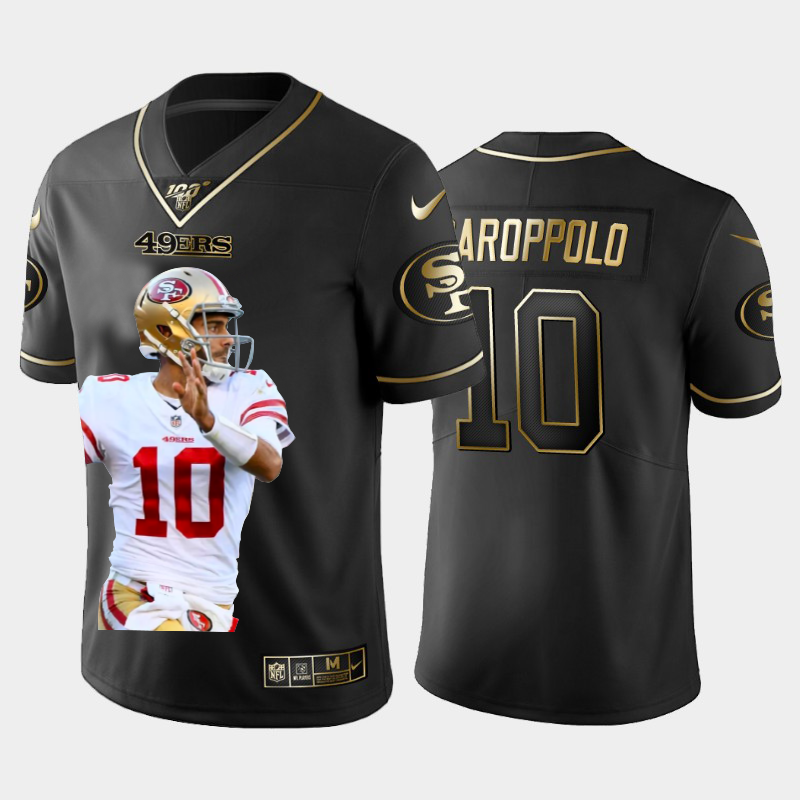 San Francisco 49ers #10 Jimmy Garoppolo Team Hero 3 Vapor Limited 100 Jersey Black Golden cheap jerseys for sale - CheapJerseys.Shop